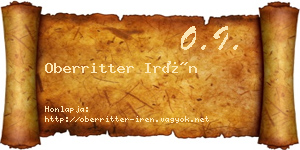 Oberritter Irén névjegykártya